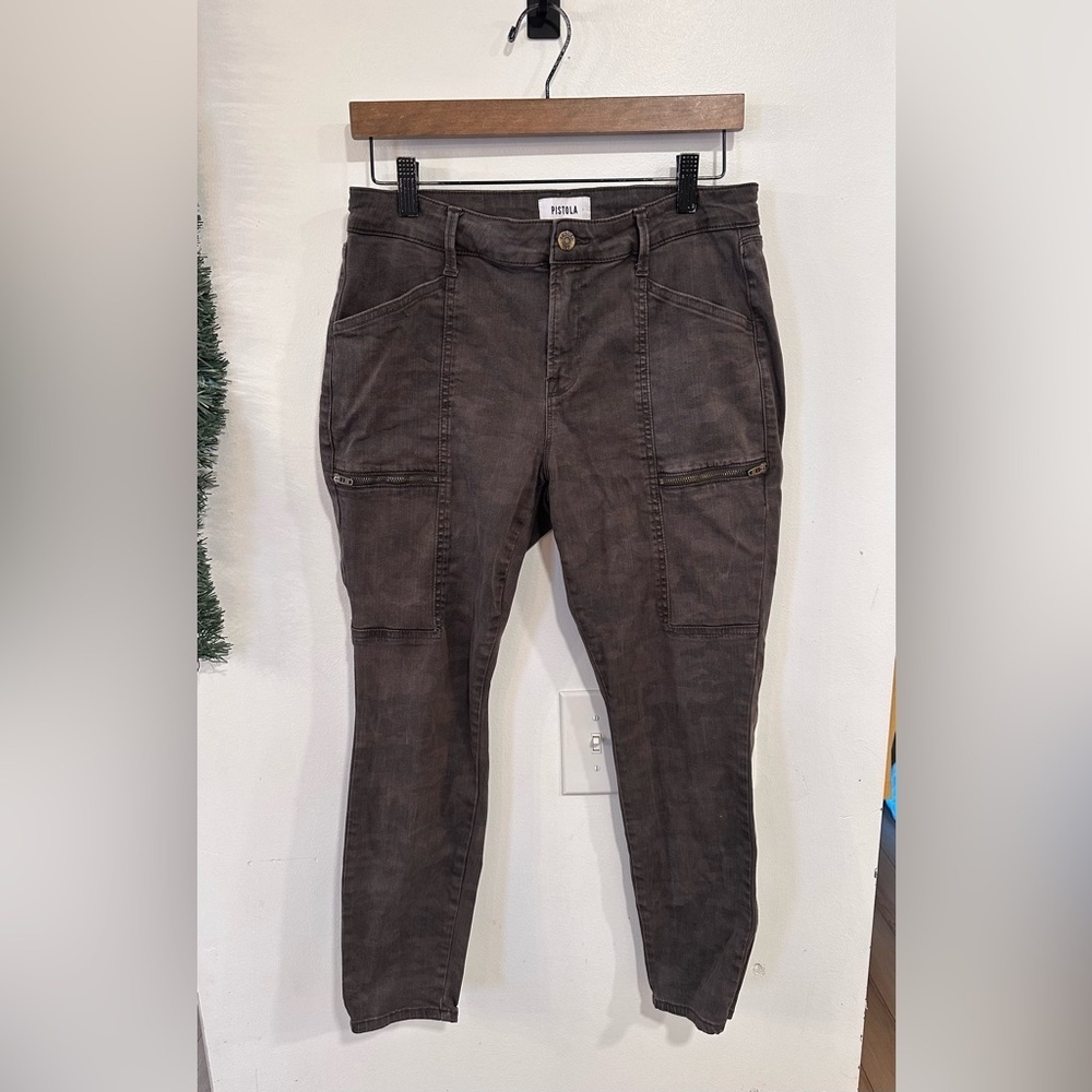 Pistola Hannah Cargo Skinny Jeans Black Camo Stretch Women’s Size 29 Punk Edgy